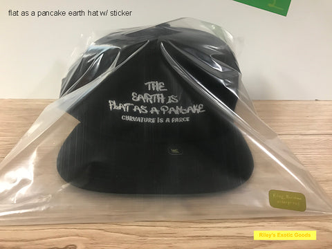 flat as a pancake earth hat w/ sticker