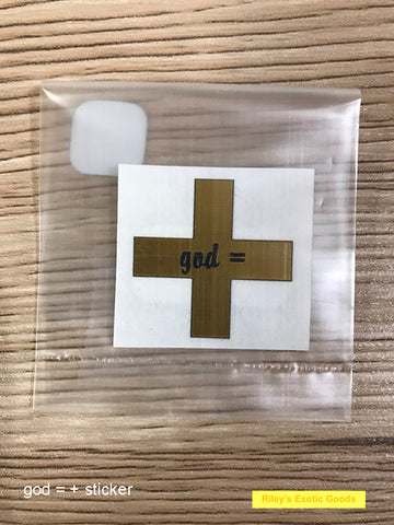 god = + sticker